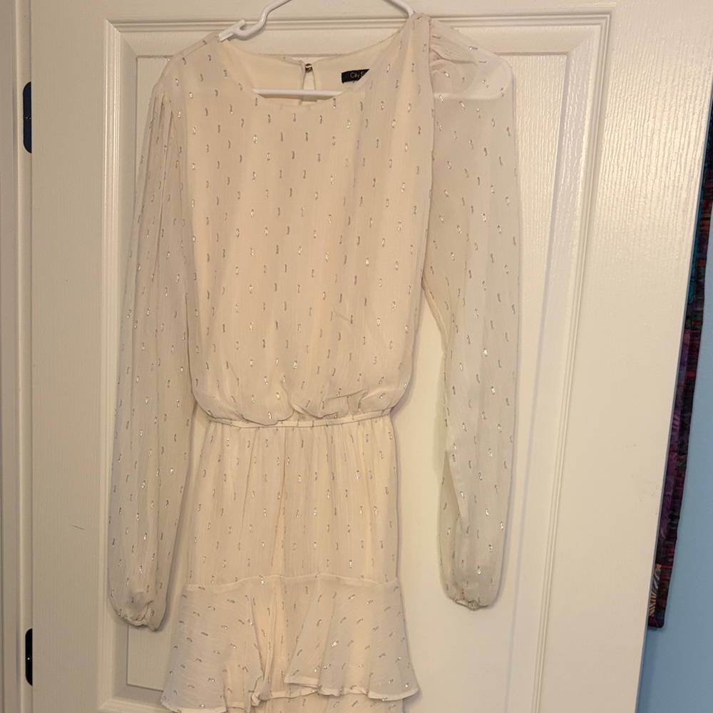 Cream ruffled dress